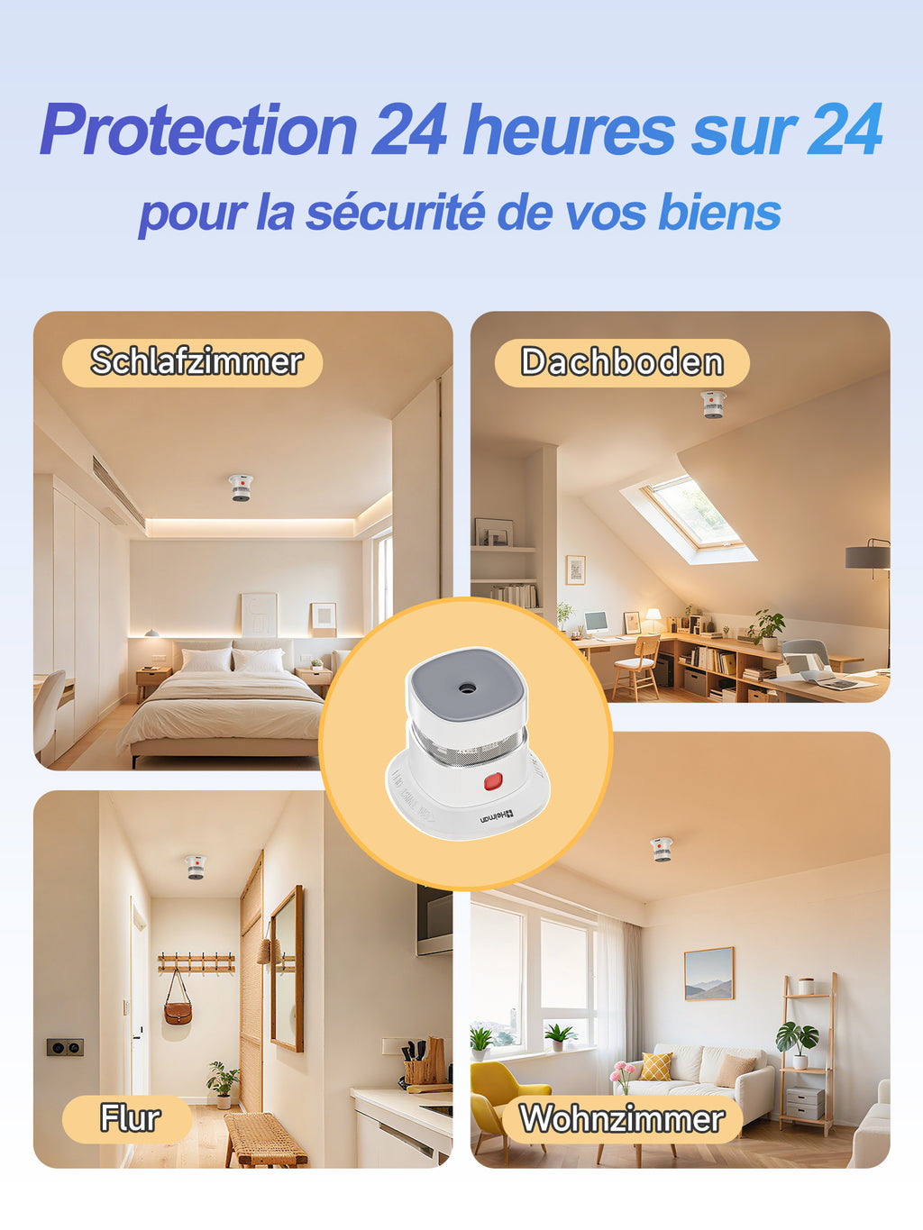 Detectores de Humo HEIMAN, Detector de Humo Interconectado a Pilas, Certificado UL 2034 5th, Alarma CO Inalámbrica Pequeña Mini para Hogar Alquiler Apartamento/C1-R 1 Pack